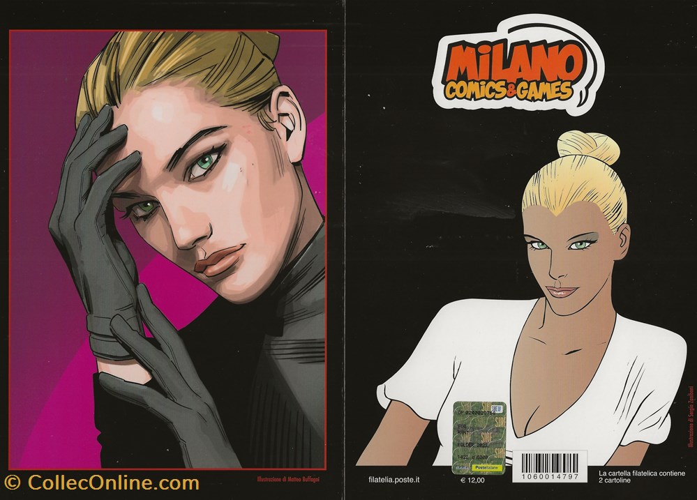 ZZZ - Italie 2023 Folder Eva Kant - Milano comics & games 4 timbres zzz italie 2023 folder eva kant milano comics games