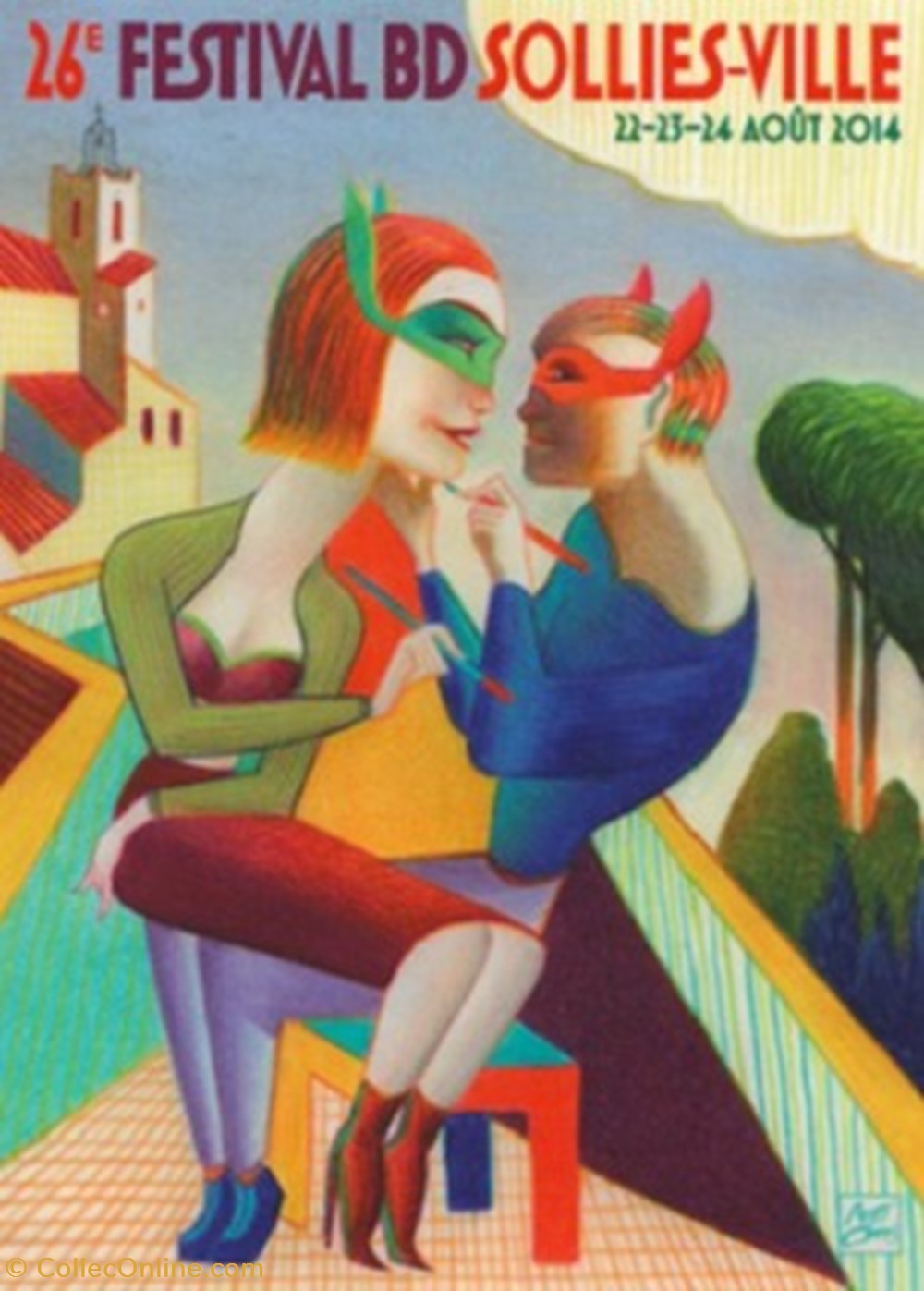 cartes postales bande dessinee sollies ville 83 2014