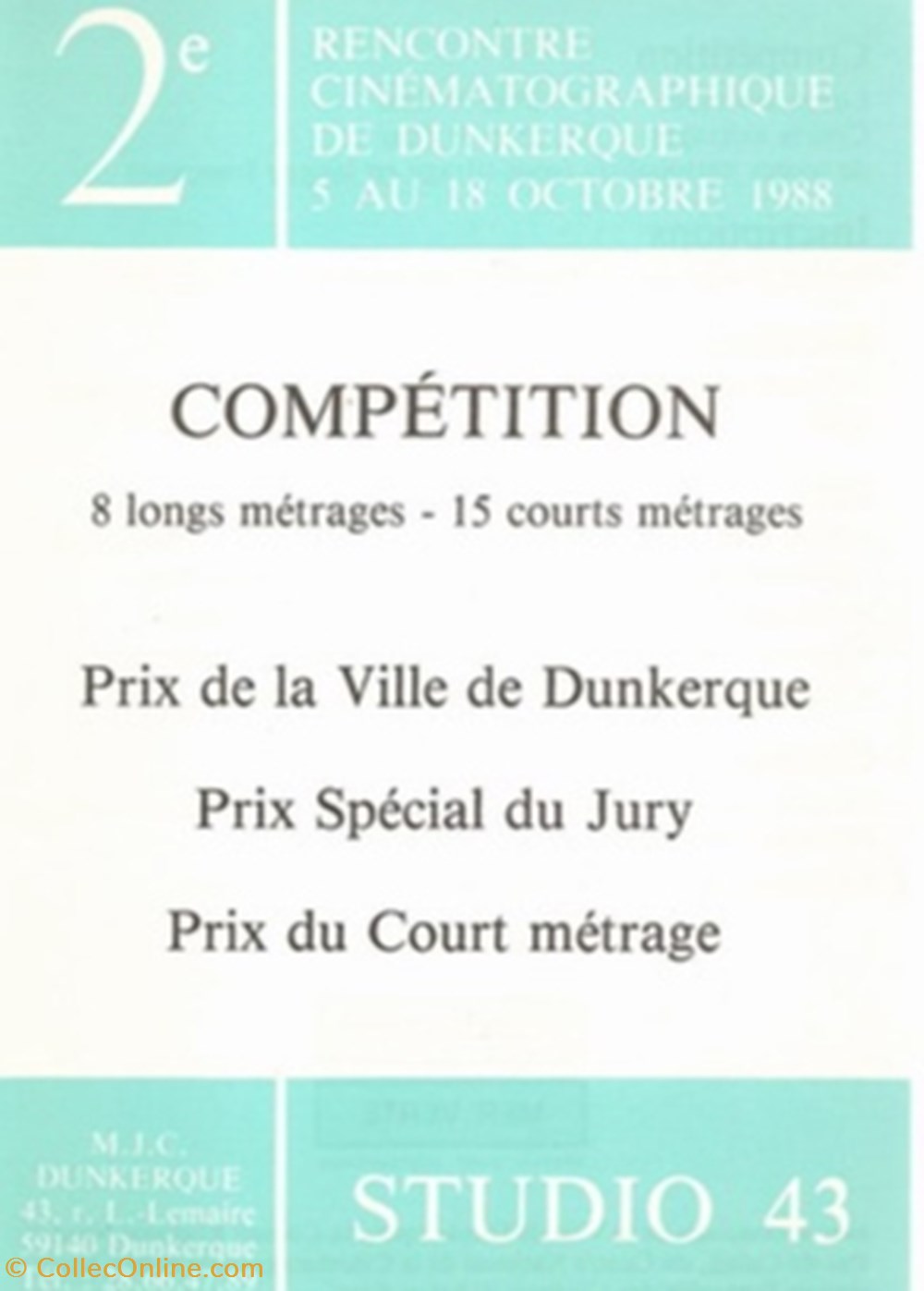 Dunkerque Rencontre cinématographique 1988 cartes postales autres dunkerque rencontre cinematographique 1988