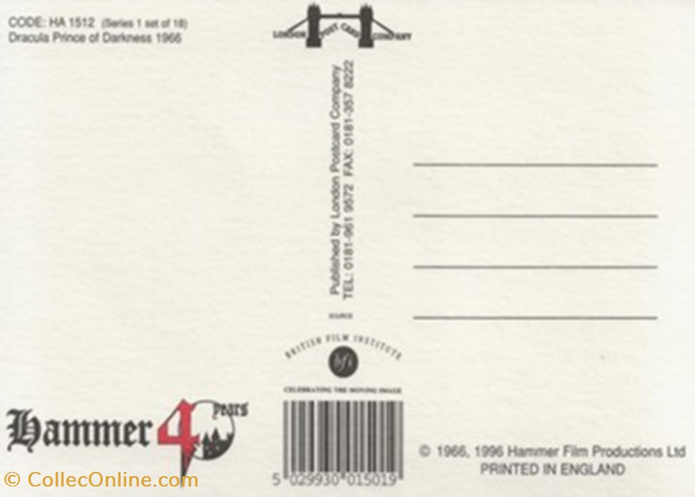 cartes postales autres dracula prince of darkness