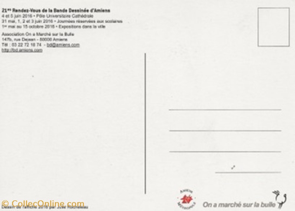 Amiens (80) 2016 cartes postales bande dessinee amiens 80 2016