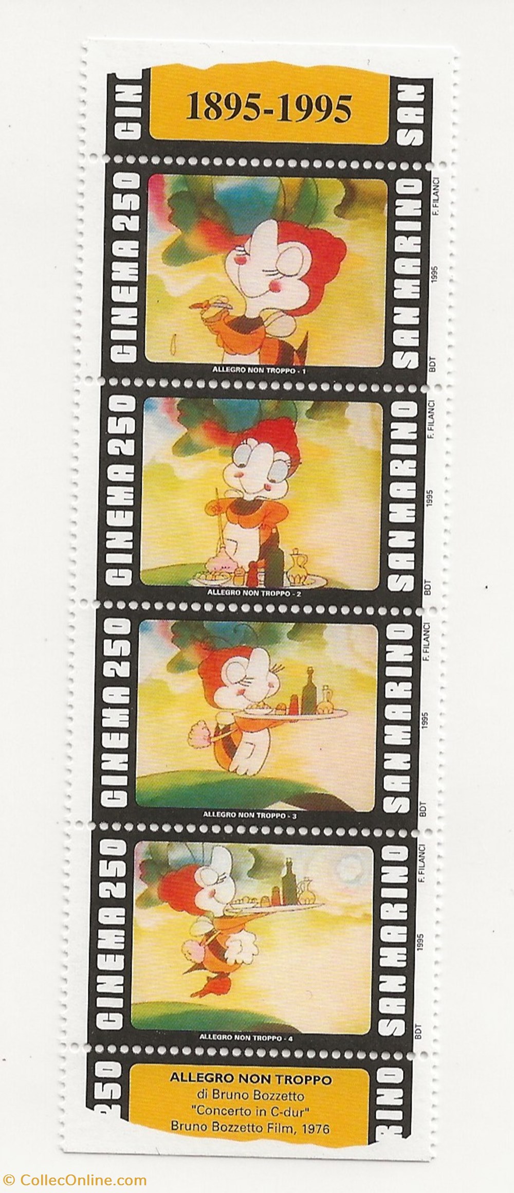 ZZZ Bloc (Saint Marin) 1995 Centenaire du Cinéma timbres zzz bloc saint marin 1995 centenaire du cinema