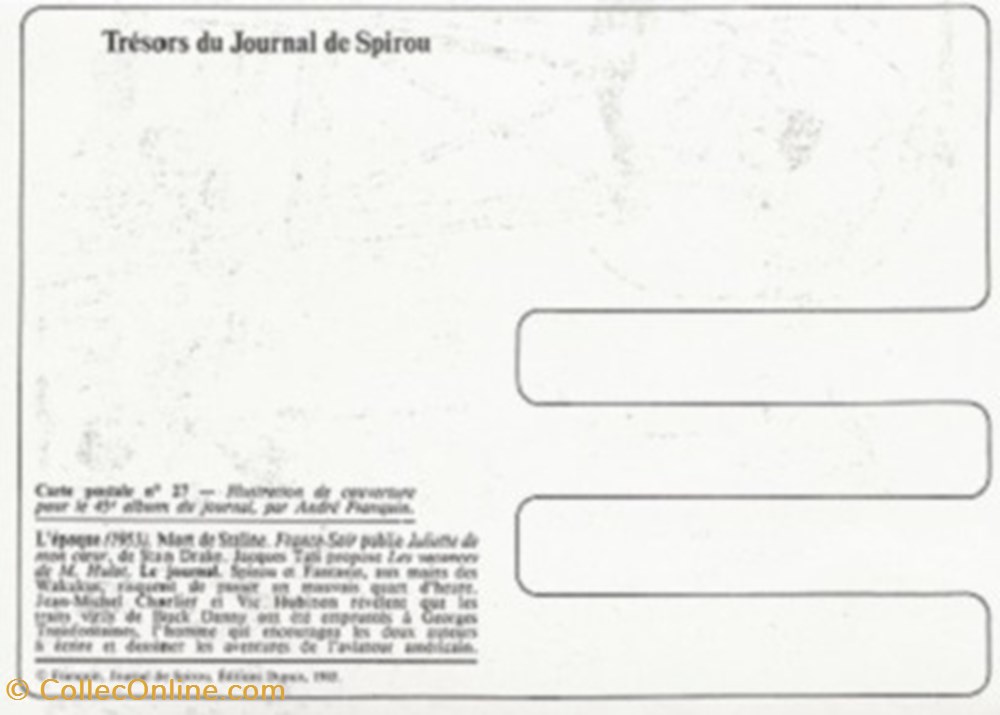 Le Journal de Spirou 27 cartes postales bande dessinee le journal de spirou 27
