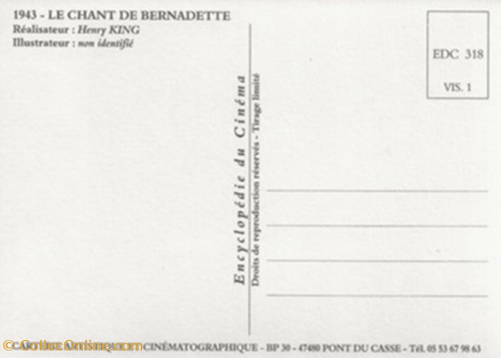 Le chant de Bernadette cartes postales autres le chant de bernadette
