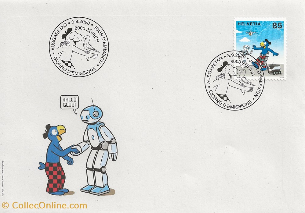 Zurich (Suisse) 2020 Globi timbres zurich suisse 2020 globi