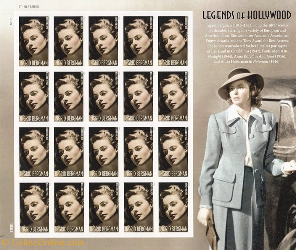 ZZZ Bloc (Etats-Unis) 2015 Ingrid Bergman - Legends of Hollywood timbres zzz bloc etats unis 2015 ingrid bergman legends of hollywood