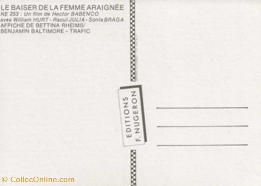 Le baiser de la femme araignée cartes postales autres le baiser de la femme araignee