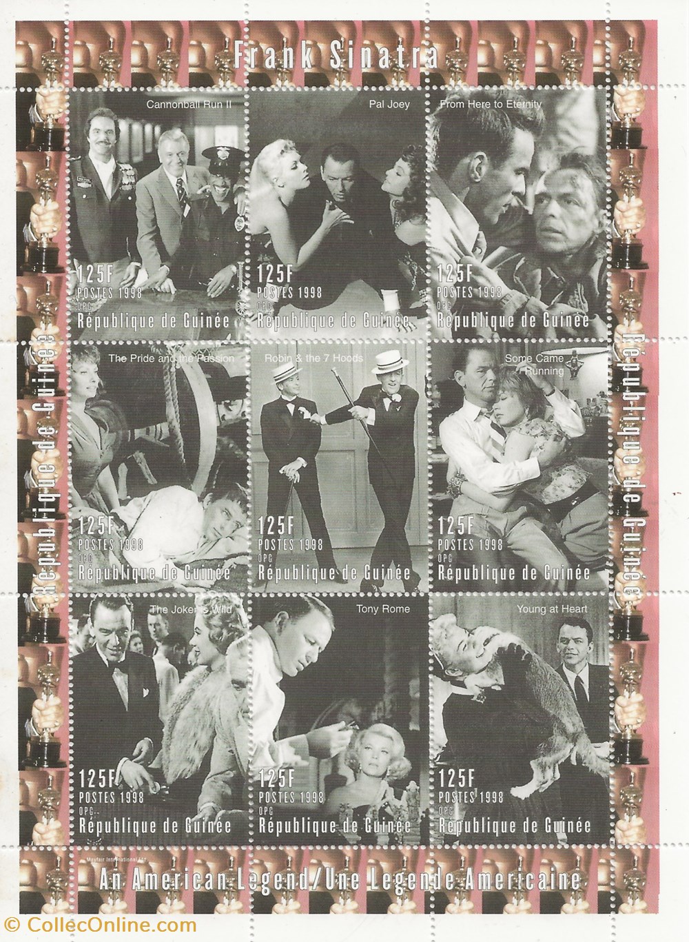 ZZZ Blocs (République de Guinée) 1998 Frank Sinatra timbres zzz blocs republique de guinee 1998 frank sinatra