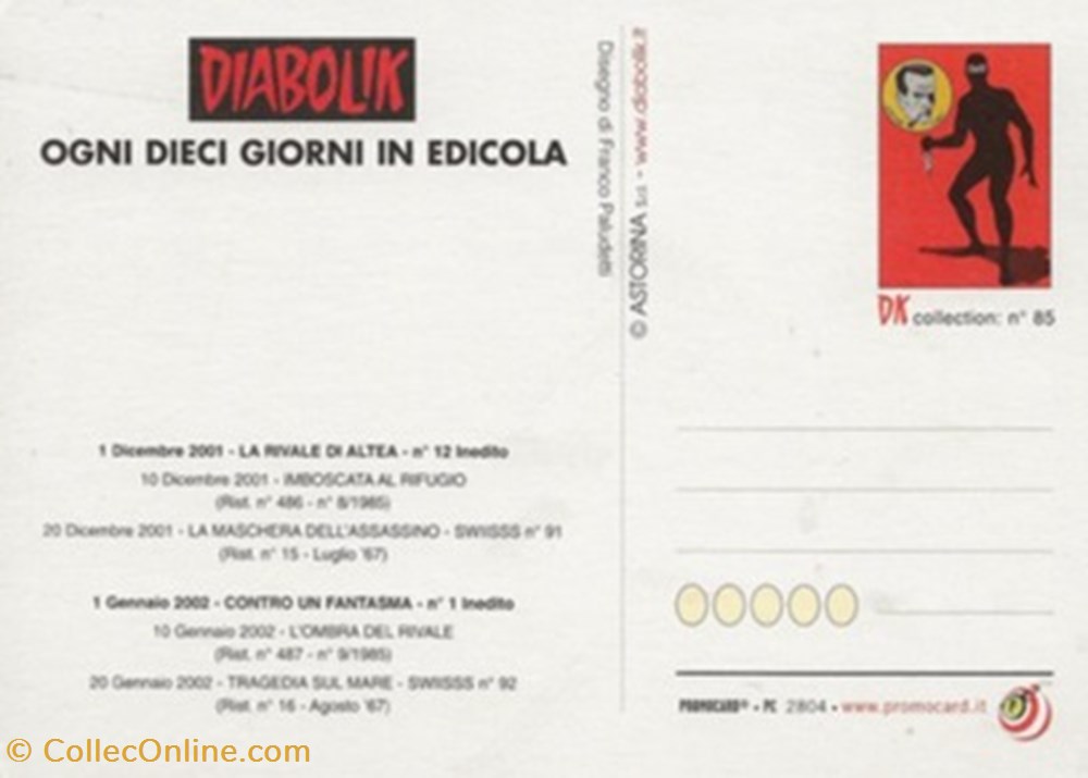 cartes postales bande dessinee diabolik