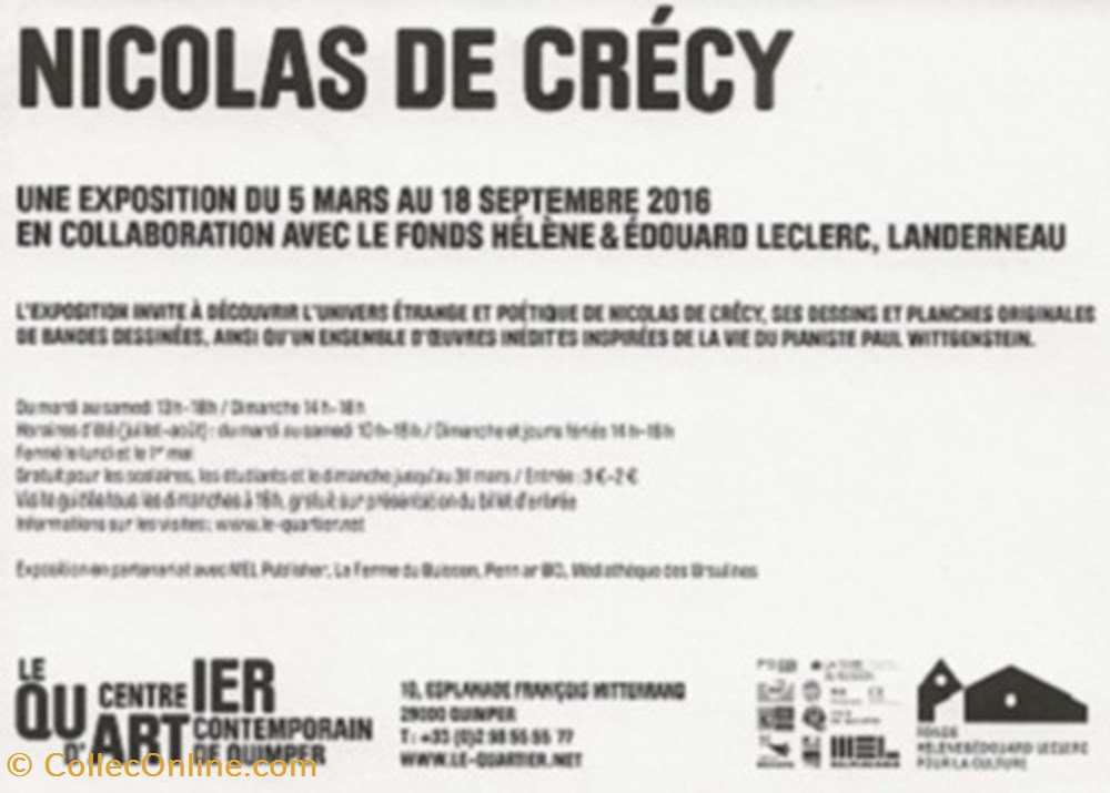 Nicolas de Crécy cartes postales bande dessinee nicolas de crecy