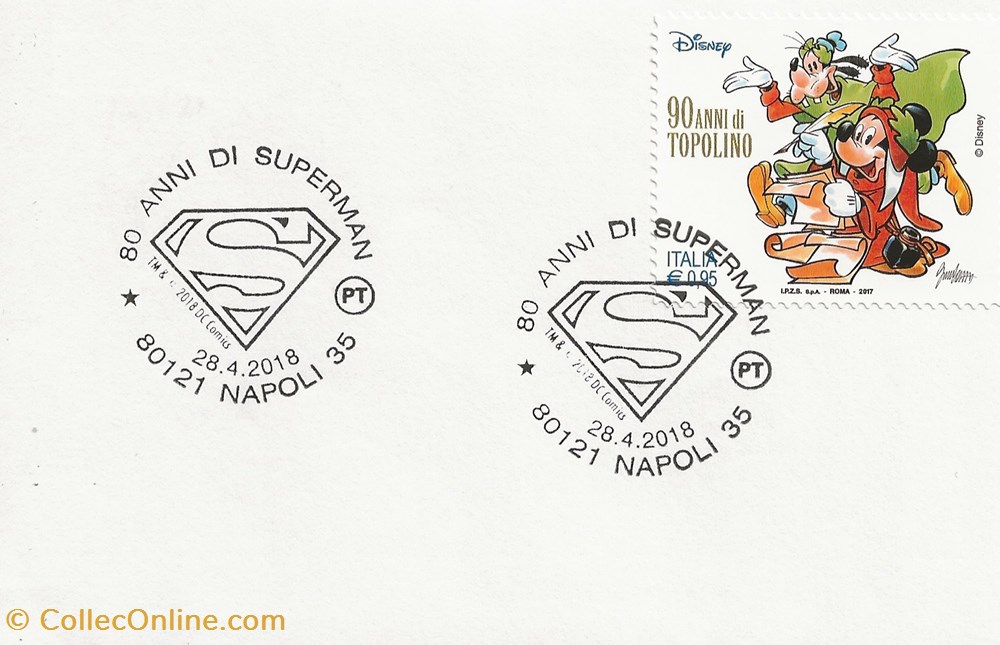 Napoli (Italie) 2018 80 anni di Superman timbres napoli italie 2018 80 anni di superman