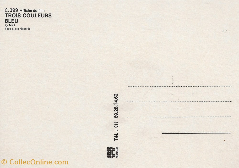 cartes postales autres trois couleurs bleu