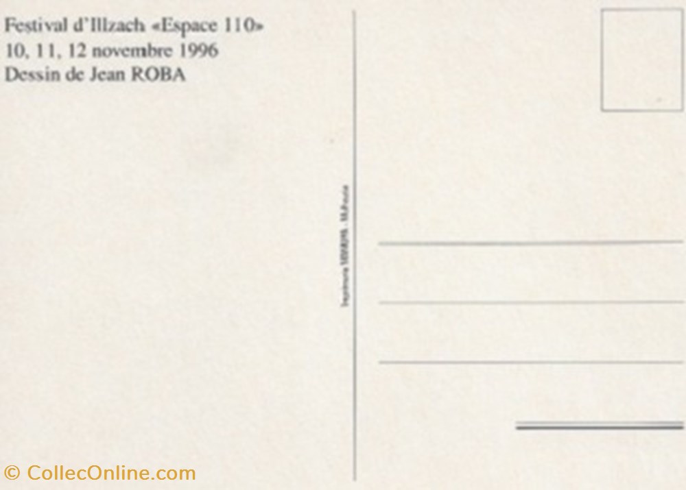 Illzach (68) 1996 2 cartes postales bande dessinee illzach 68 1996