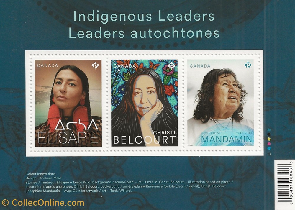 ZZZ Bloc (Canada) 2024 Leaders autochtones timbres zzz bloc canada 2024 leaders autochtones