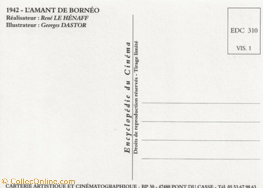 L'amant de Bornéo cartes postales autres l amant de borneo