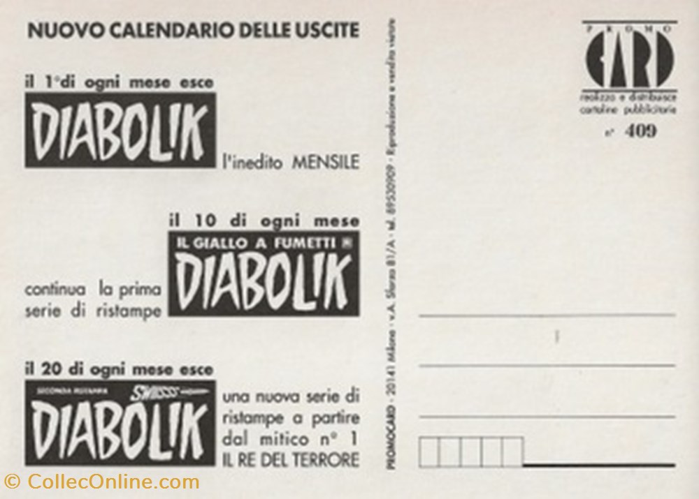 cartes postales bande dessinee diabolik