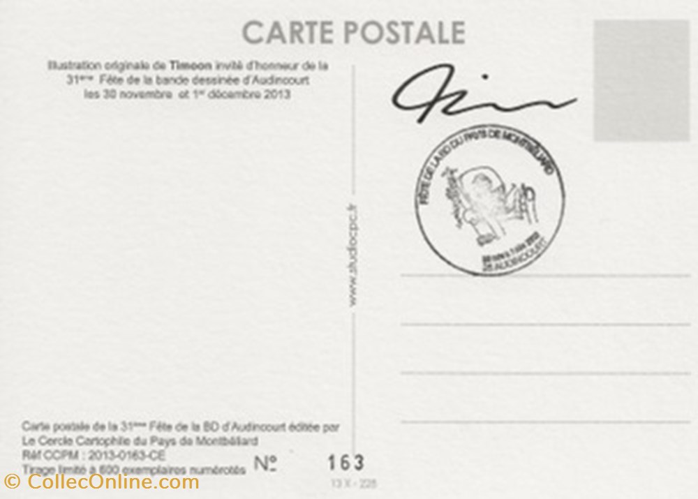 cartes postales bande dessinee audincourt 25 2013