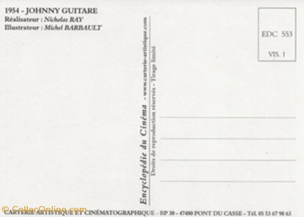 cartes postales autres johnny guitare