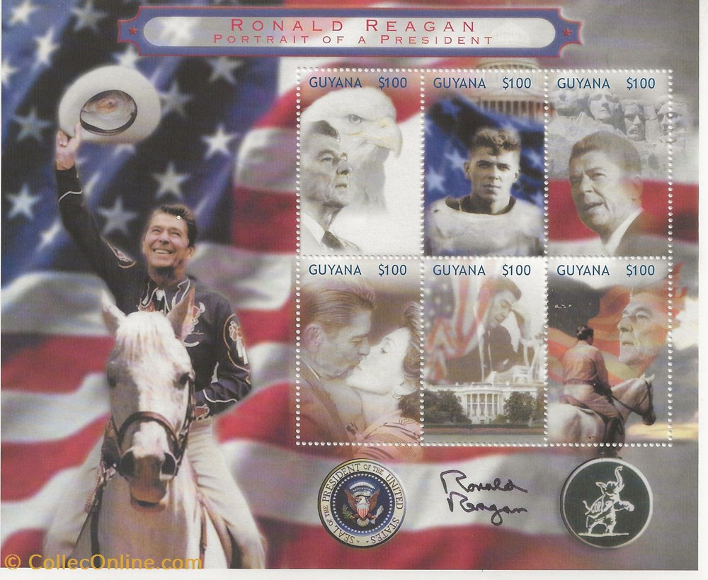 ZZZ Bloc (Guyana) 2003 Ronald Reagan timbres zzz bloc guyana 2003 ronald reagan