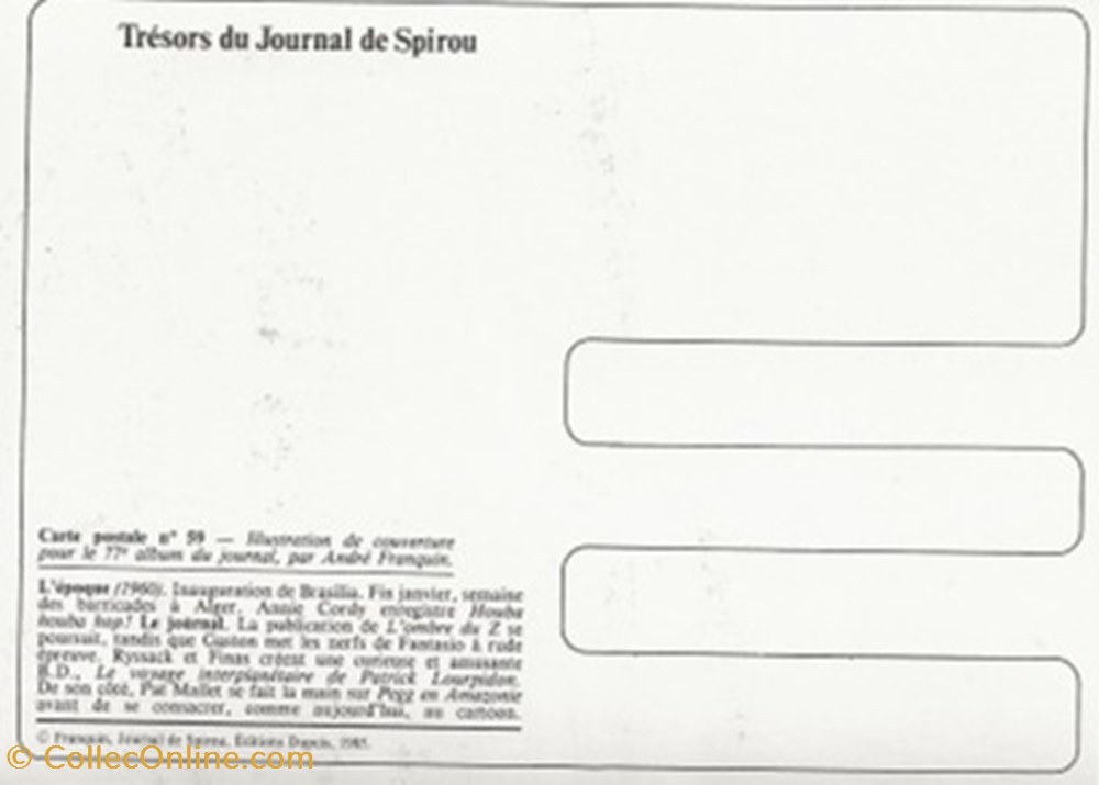 Le Journal de Spirou 59 cartes postales bande dessinee le journal de spirou 59