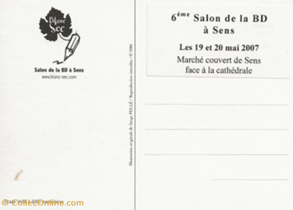 Sens (89) 2007 cartes postales bande dessinee sens 89 2007
