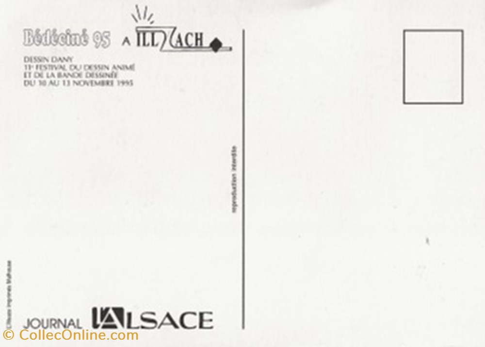 Illzach (68) 1995 2 cartes postales bande dessinee illzach 68 1995