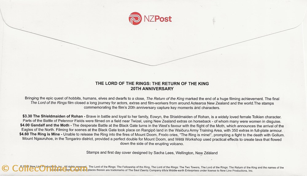 Wanganui (Nouvelle Zélande) 2023 The lord of the rings, the return of the king 4 timbres wanganui nouvelle zelande 2023 the lord of the rings the return of the king