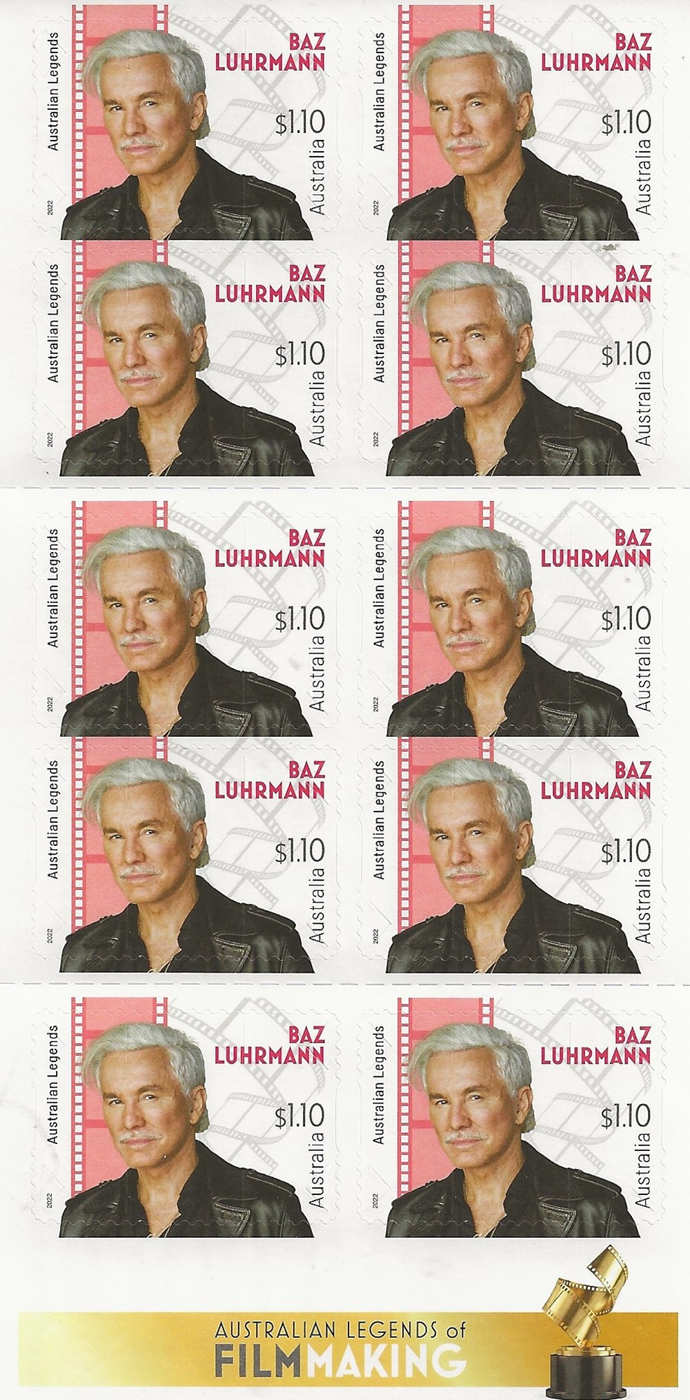 ZZZ Carnet (Australie) 2022 Baz Luhrmann timbres zzz carnet australie 2022 baz luhrmann