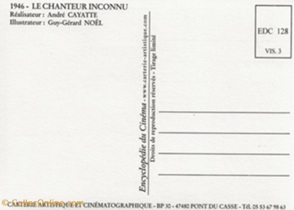 Le chanteur inconnu cartes postales autres le chanteur inconnu