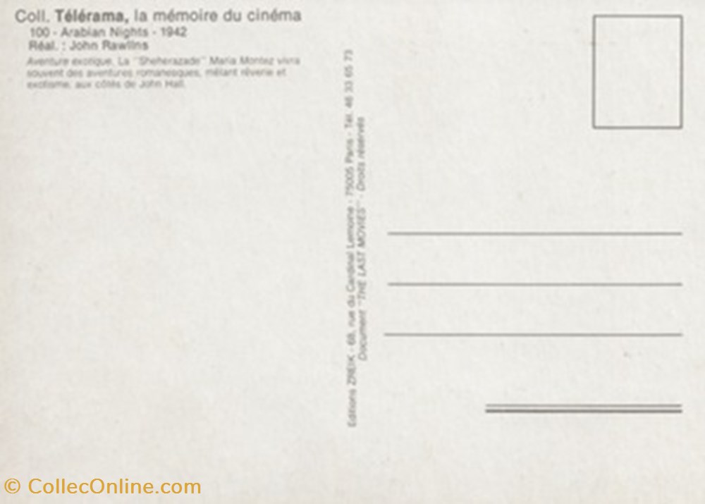 Les mille et une nuits cartes postales autres les mille et une nuits