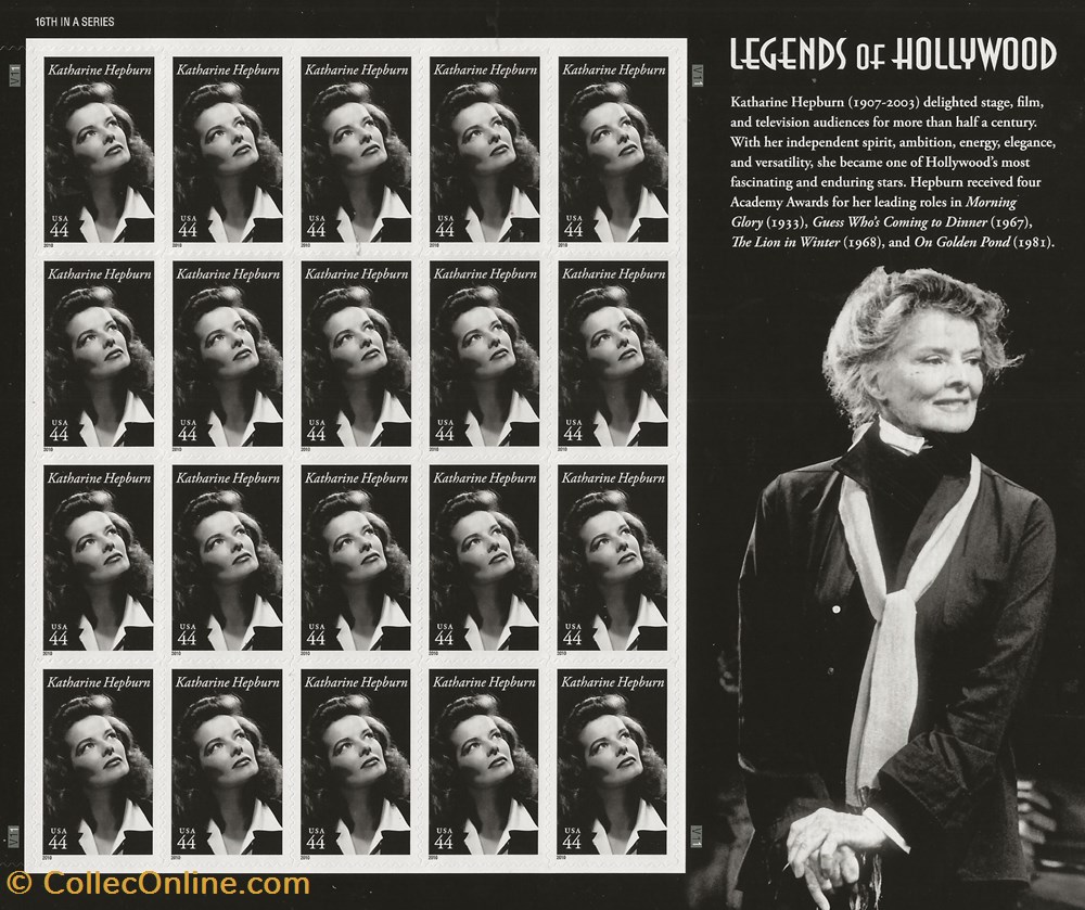 ZZZ Bloc (Etats-Unis) 2010 Katharine Hepburn - Legends of Hollywood timbres zzz bloc etats unis 2010 katharine hepburn legends of hollywood