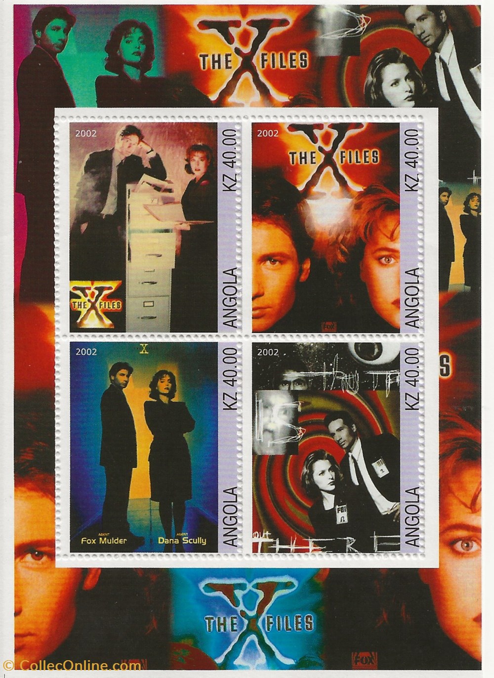 ZZZ Bloc (Angola) 2002 The X Files timbres zzz bloc angola 2002 the x files