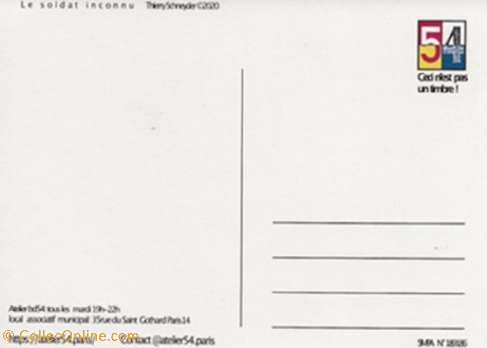Atelier 54 2 cartes postales bande dessinee atelier 54