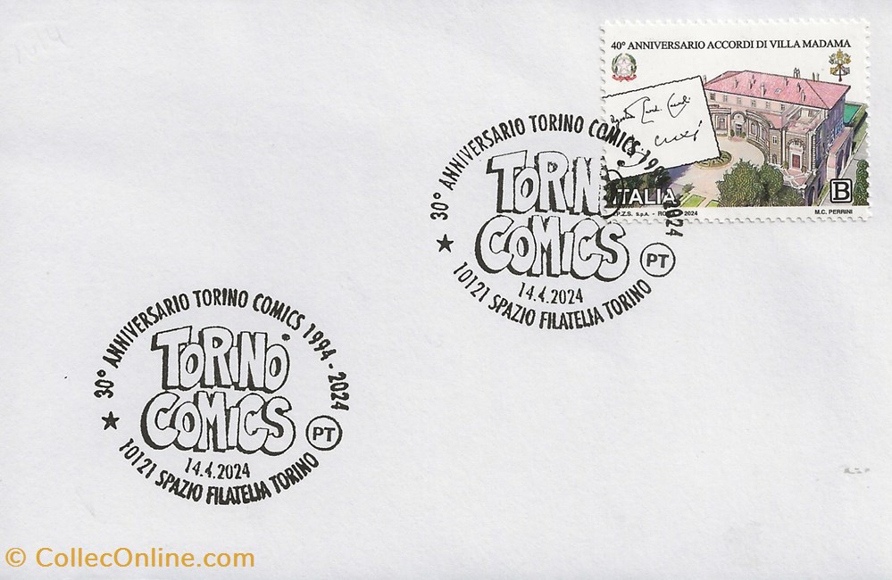 Torino (Italie) 2024 30 anni di Torino comics 3 timbres torino italie 2024 30 anni di torino comics