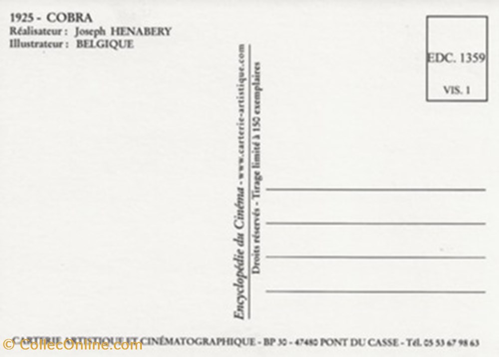 Cobra cartes postales autres cobra