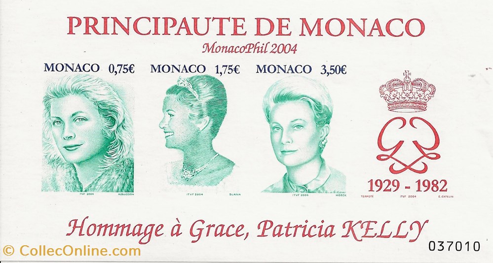 timbres zzz blocs monaco 2004 grace kelly