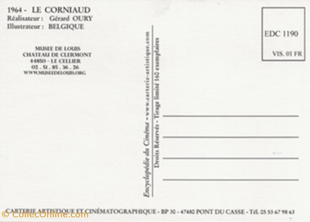 Le corniaud 2 cartes postales autres le corniaud