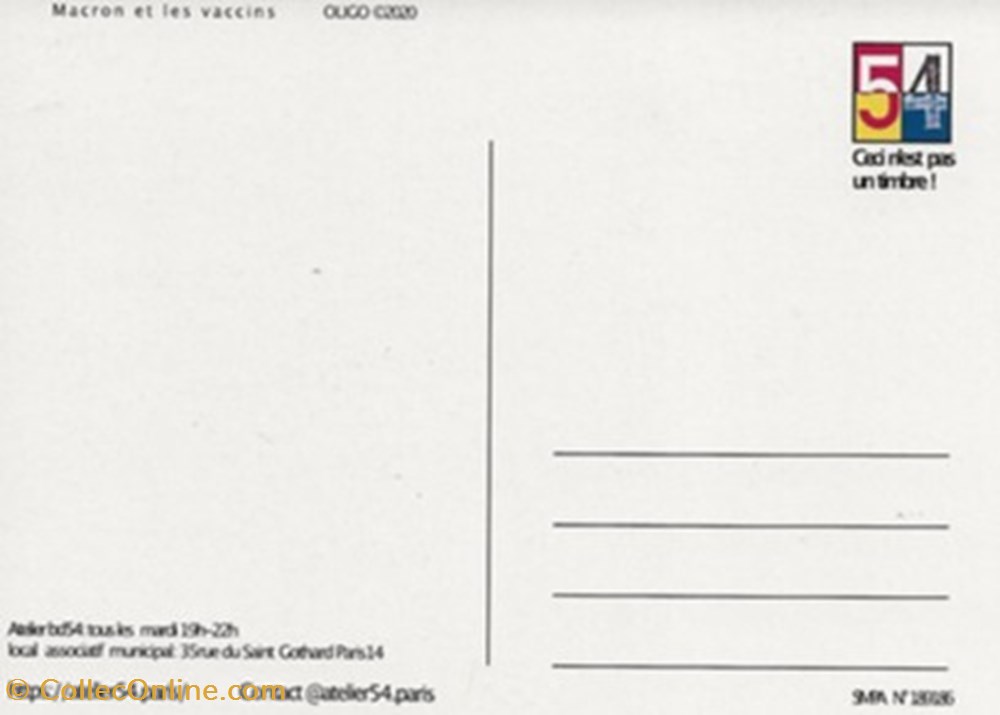 Atelier 54 2 cartes postales bande dessinee atelier 54