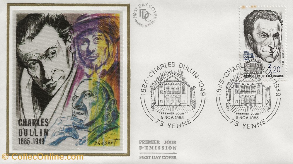 Yenne (73) 1985 Charles Dullin timbres yenne 73 1985 charles dullin