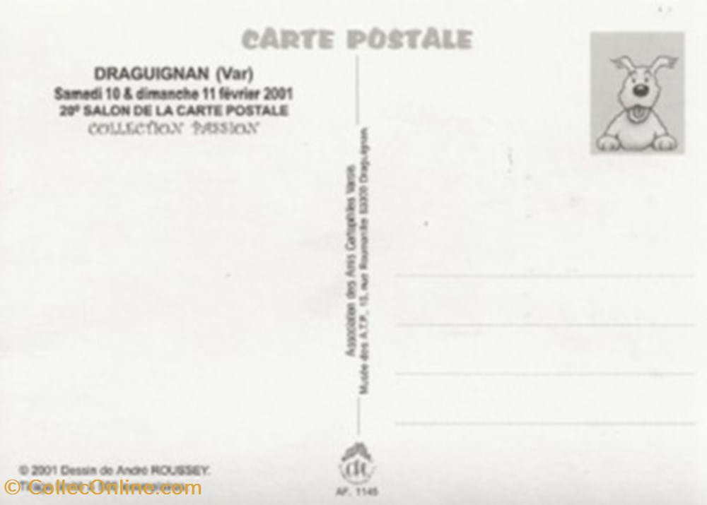 cartes postales bande dessinee tintin