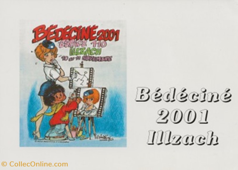 Illzach (68) 2001 2 cartes postales bande dessinee illzach 68 2001