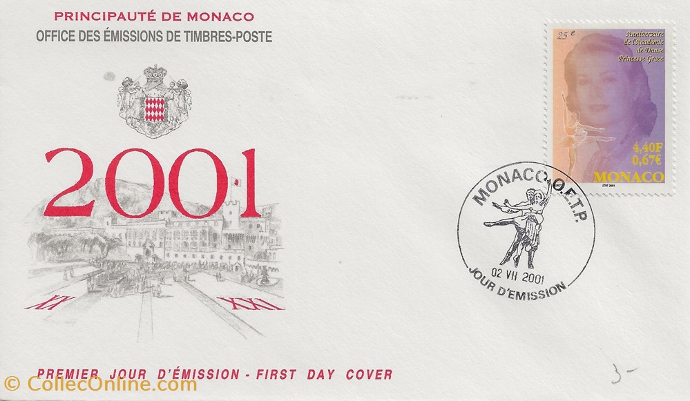 Monaco (Principauté de Monaco) 2001 Anniversaire de l'académie princesse Grace timbres monaco principaute de monaco 2001 anniversaire de academie princesse grace