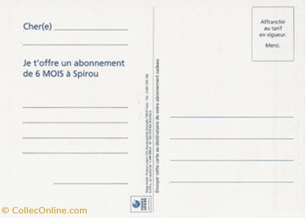 Spirou cartes postales bande dessinee spirou