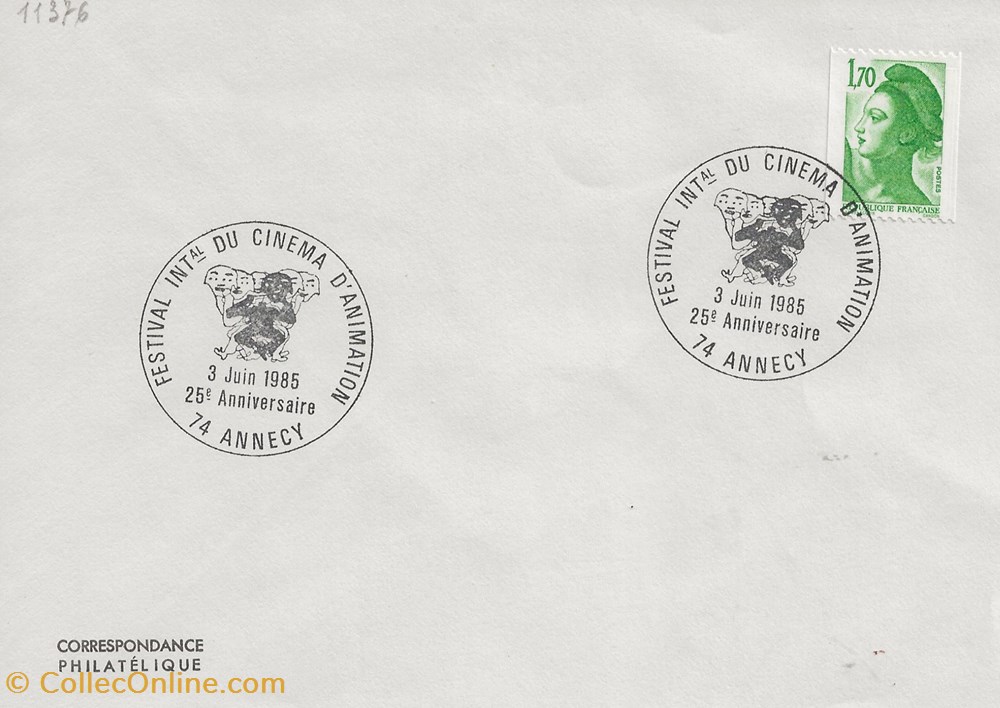 Annecy (74) 1985 Festival international du film d'animation timbres annecy 74 1985 festival international du film animation