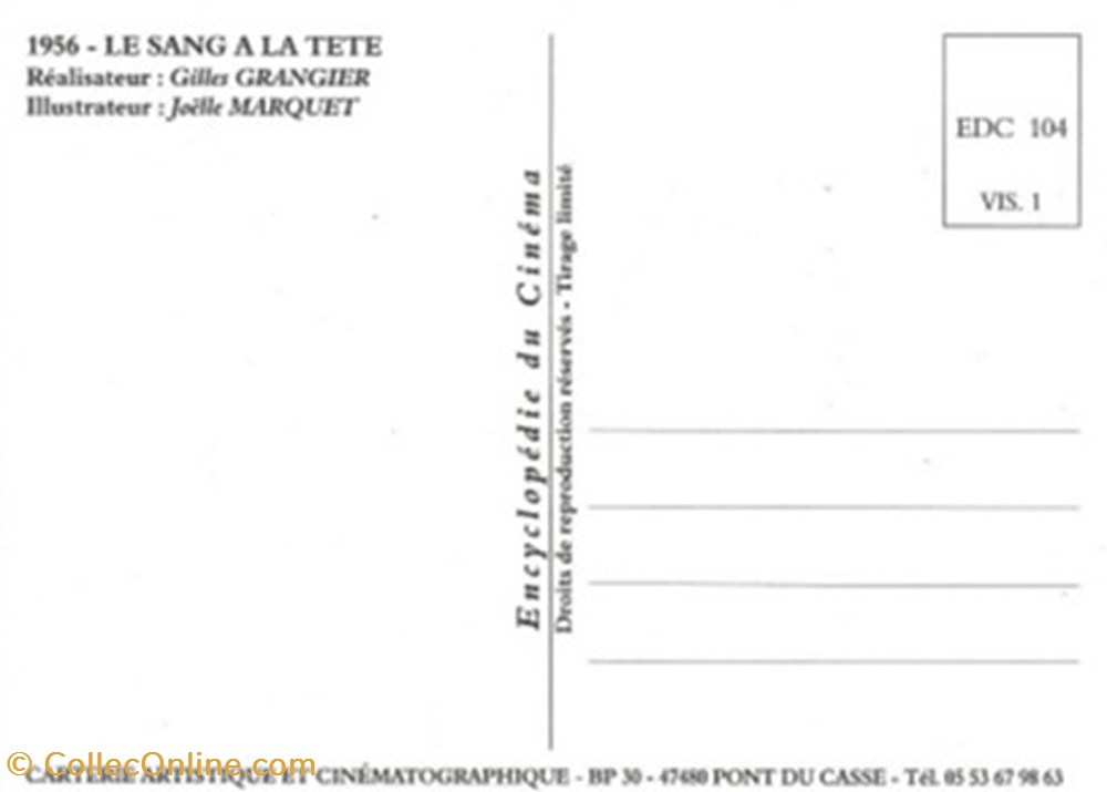 cartes postales autres le sang a la tete