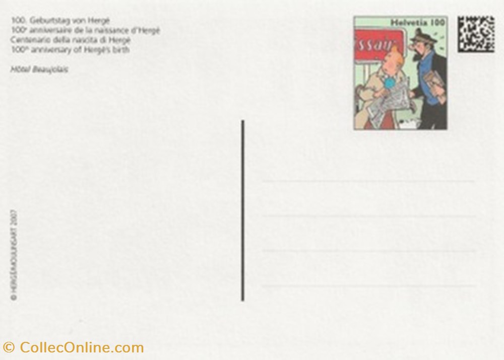 Tintin cartes postales bande dessinee tintin
