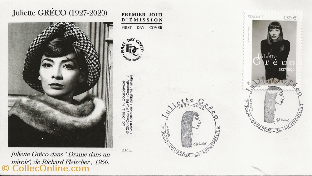timbres zzz 2025 feuillet juliette greco