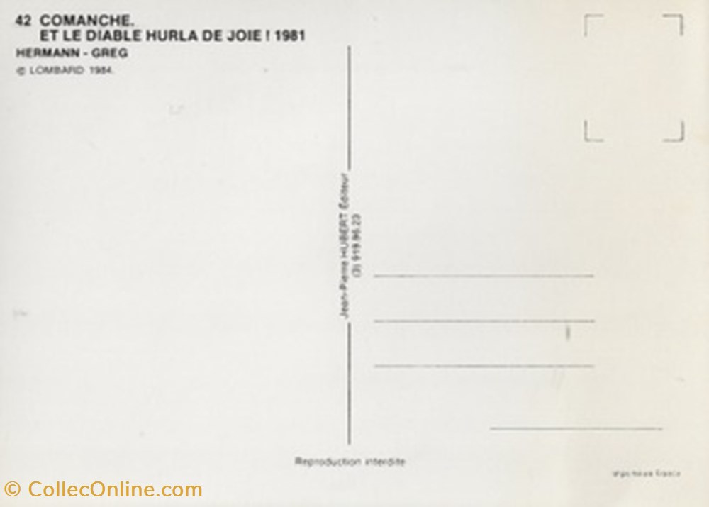 Comanche cartes postales bande dessinee comanche