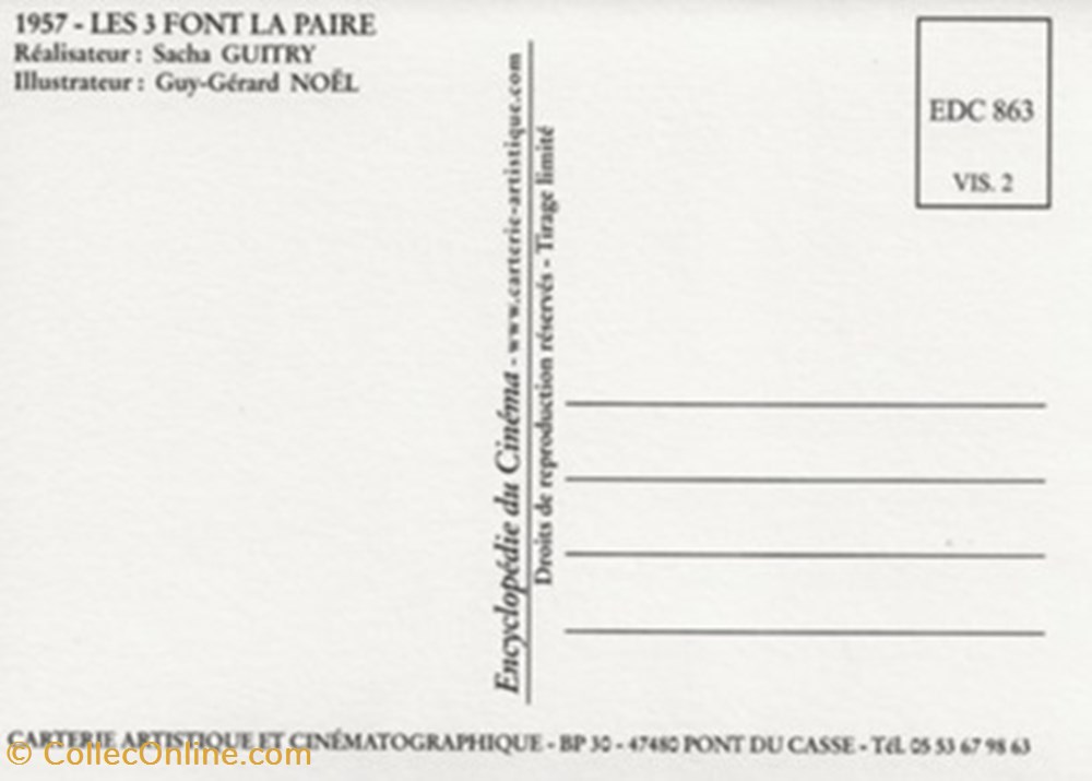 cartes postales autres les 3 font la paire