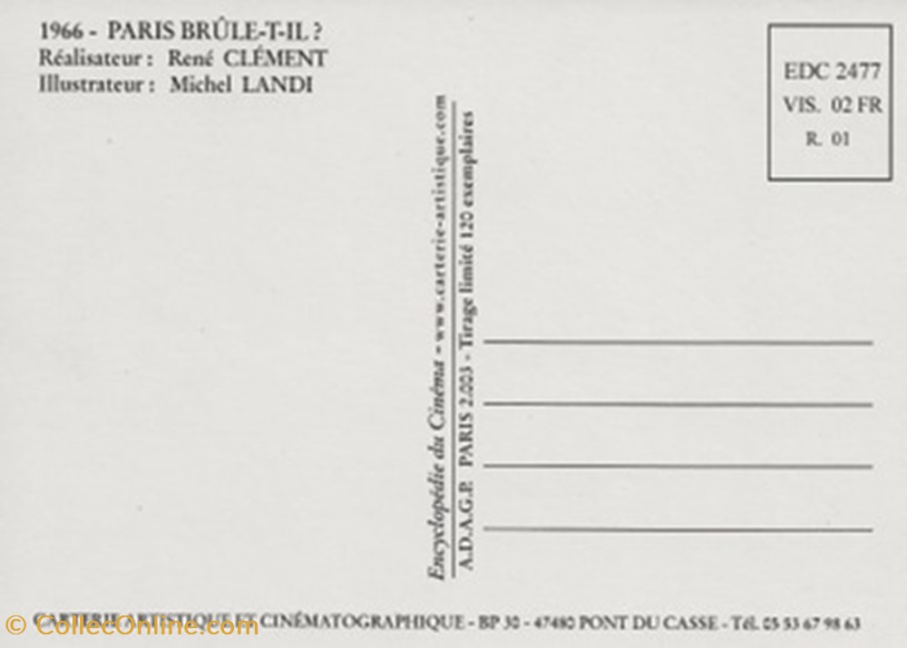 Paris brûle-t-il? cartes postales autres paris brule t il